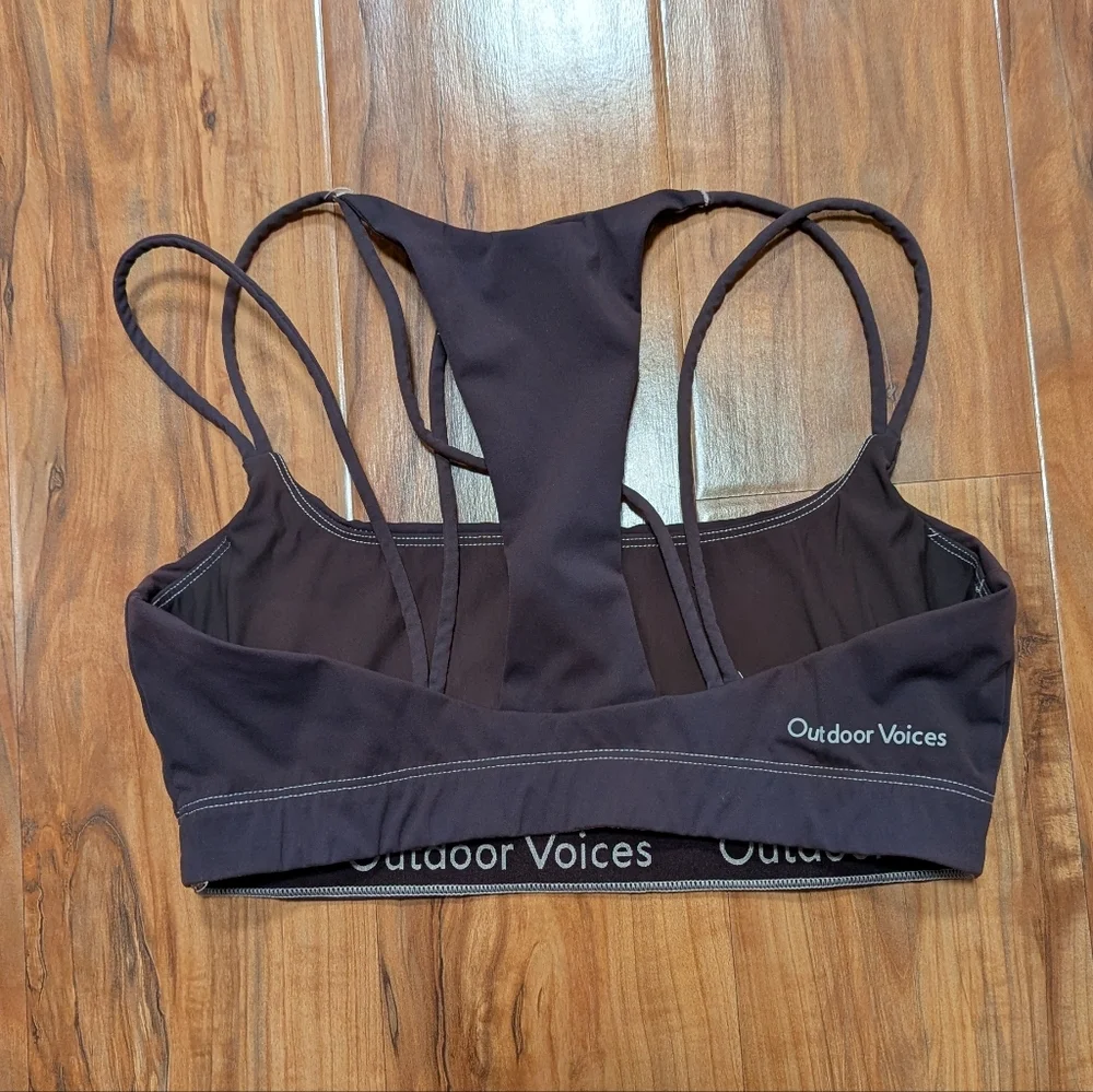 Outdoor‎ Voices Strappy Racerback Sports Bra Chocolate Brown Women's Small